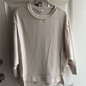 Zenana Outfitters Soft Cream Crew Neck Sweater